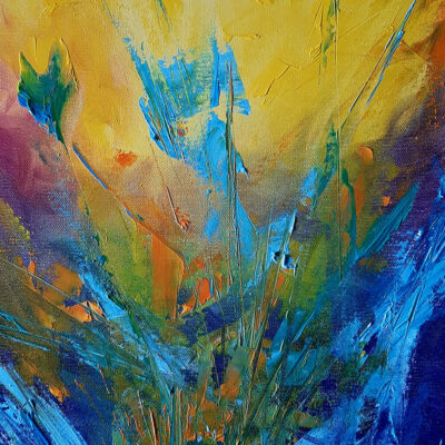 Tableau sur toile, multi couleurs en acrylique